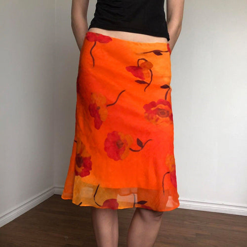 Damen schwingender Sommerrock mit floralen Mustern und leichtem Stoff