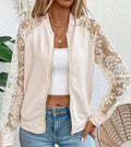 Damen sportliche Jacke mit Spitzeneinsätzen