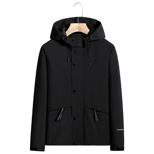 Herren Leichte wasserabweisende Kapuzen-Softshelljacke mit verdeckter Druckknopfleiste und Kordelzug Shop Nory