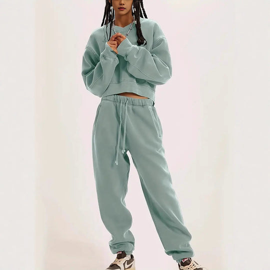 Damen Boxy-Sweatshirt mit überschnittener Schulter, verlängertem Rückenteil und brushed Fleece Shop Nory