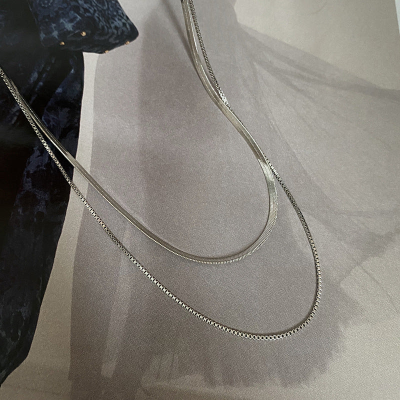 Damen Halskette mit doppeltem Gliederdesign Shop Nory