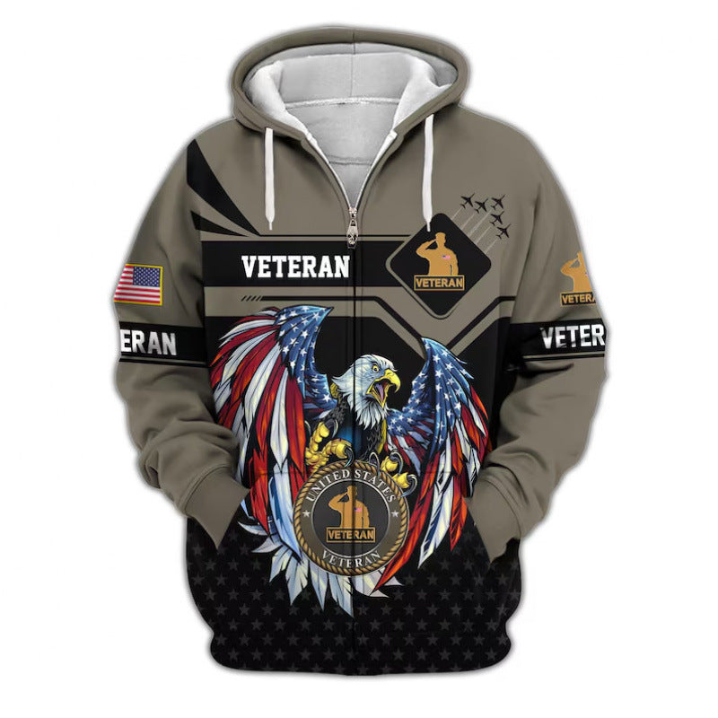 Herren Kapuzensweater mit amerikanischem Veteranenmotiv Shop Nory