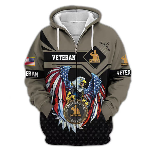 Herren Kapuzensweater mit amerikanischem Veteranenmotiv Shop Nory