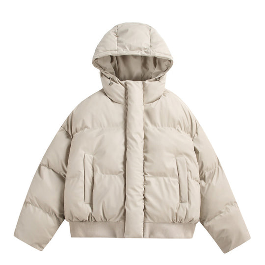 Damen Gekürzte Isolierende Pufferjacke im Boxy‑Cut mit Volumen‑Kapuze, Stehkragen und Rippbund Shop Nory