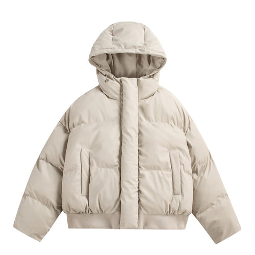 Damen Gekürzte Isolierende Pufferjacke im Boxy‑Cut mit Volumen‑Kapuze, Stehkragen und Rippbund Shop Nory