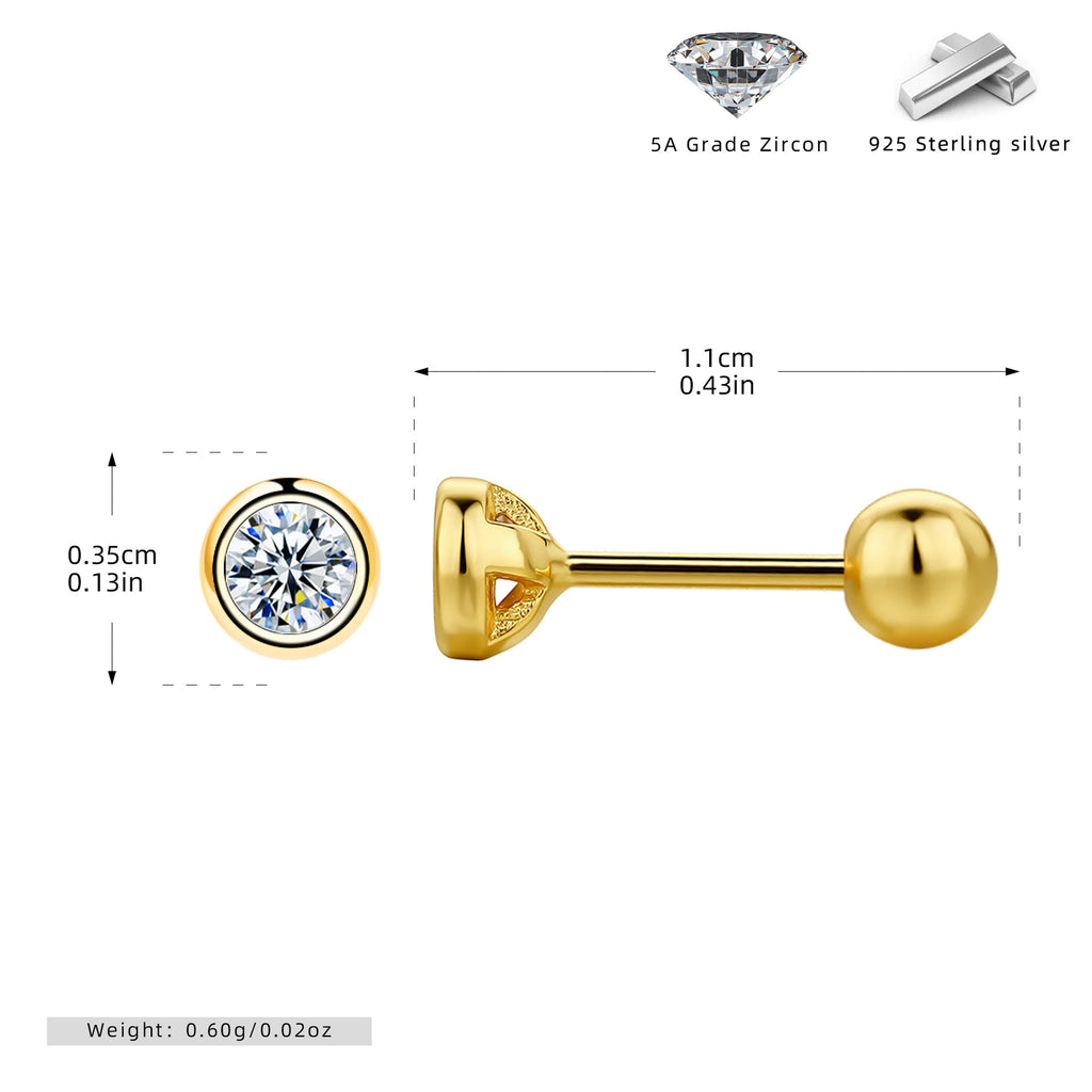 Damen Piercing mit funkelndem 5A Zirkon aus hochwertigem 925 Sterling Silber Shop Nory