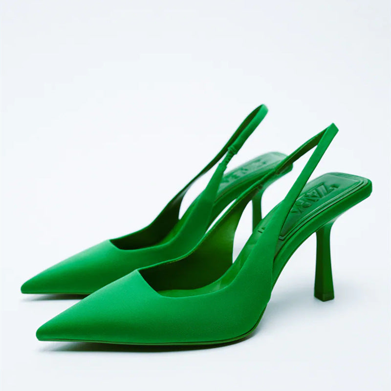 Damen elegante Slingback-Pumps mit spitzem Zehenbereich und hohem Absatz