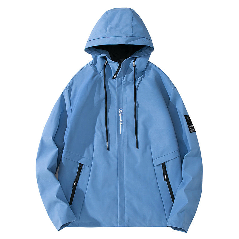 Herren Leichte Kapuzen-Softshelljacke im urbanen Utility-Stil mit verstellbarer Kapuze und verdecktem Reißverschluss Shop Nory