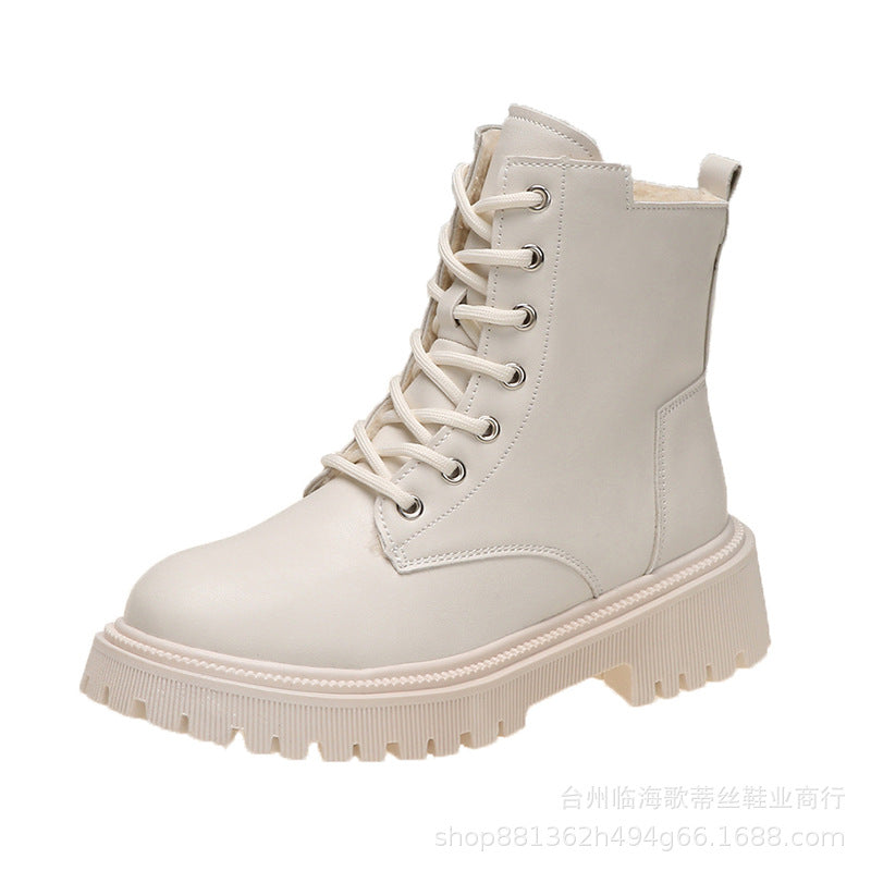 Damen Gefütterte Schnür-Bikerboots mit dicker Profilsohle Shop Nory