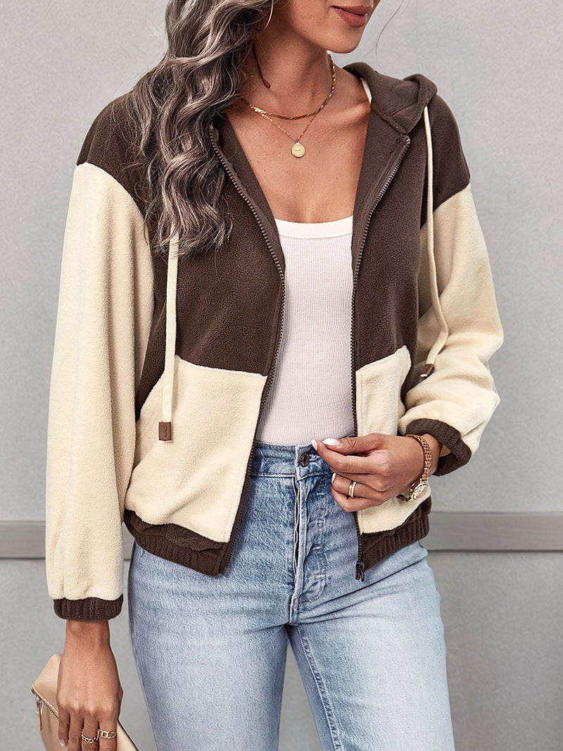 Damen Modischer Fleecejacke mit Kapuze Shop Nory