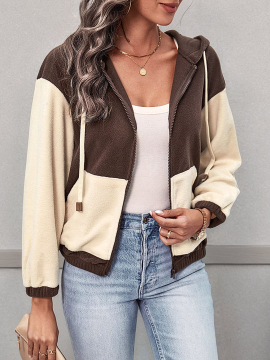 Damen Modischer Fleecejacke mit Kapuze Shop Nory