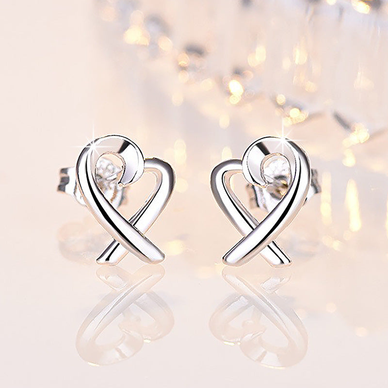 Damen Ohrstecker im herzförmigen Design mit elegantem Zirkonia-Besatz Shop Nory