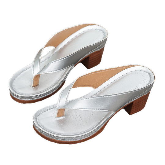 Damen Elegant Schlüpfsandalen mit Absatz