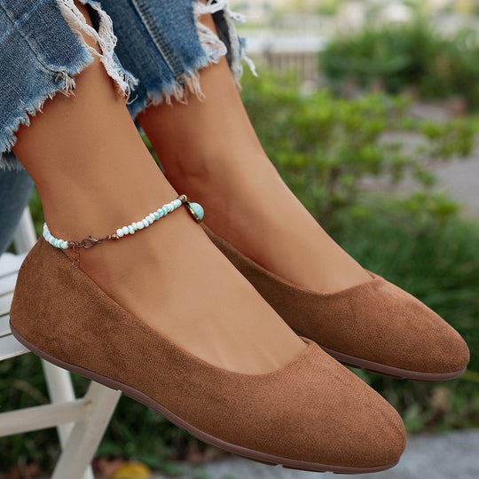 Damen Ballerinas aus weichem Wildleder
