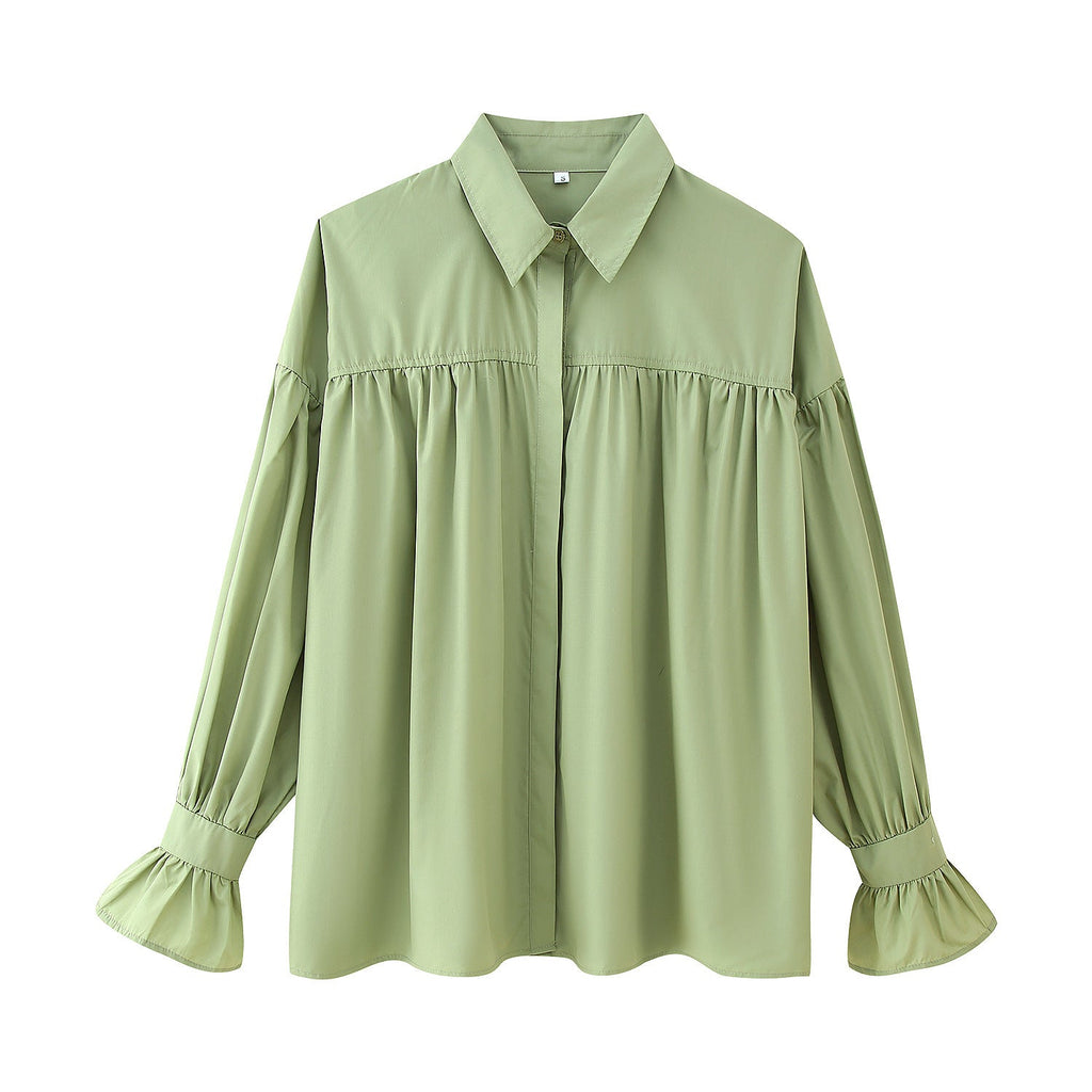 Damen elegante Bluse mit Rüschendetails