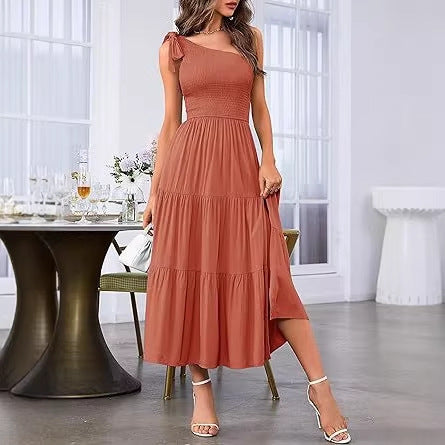 Damen Maxikleid mit ärmellosem Design und elastischem Bustier Shopnory