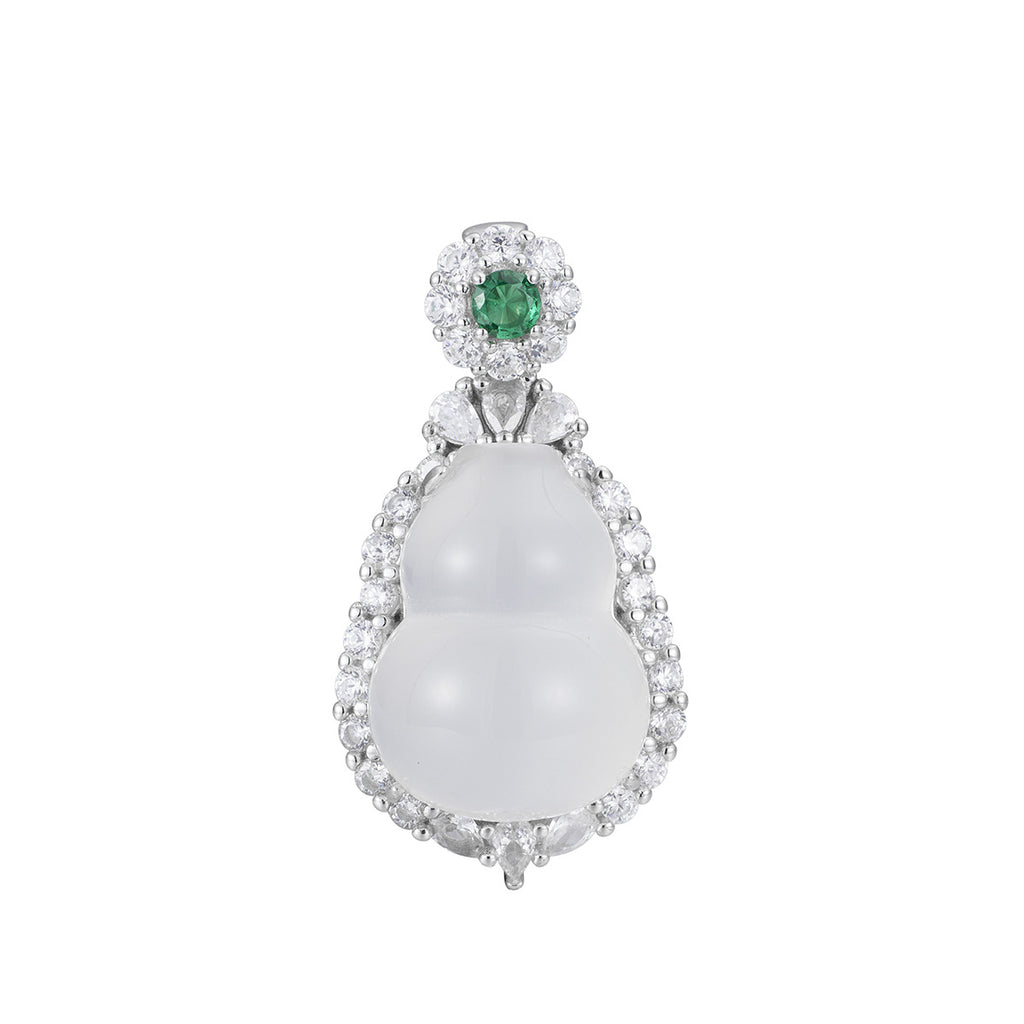 Damen Anhänger mit edlem Jade-Edelstein und funkelnden Zirkonia Shop Nory