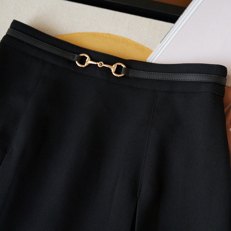 Damen Midirock mit schwingendem Design und Taillengürtel Shop Nory