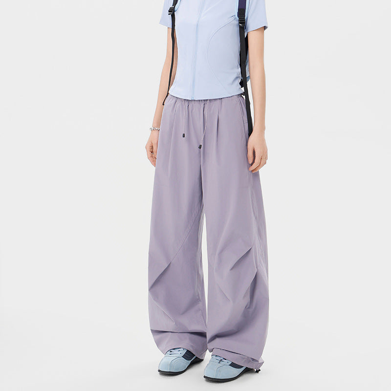 Damen weite technische Cargohose mit Kordelzugbund Shop Nory