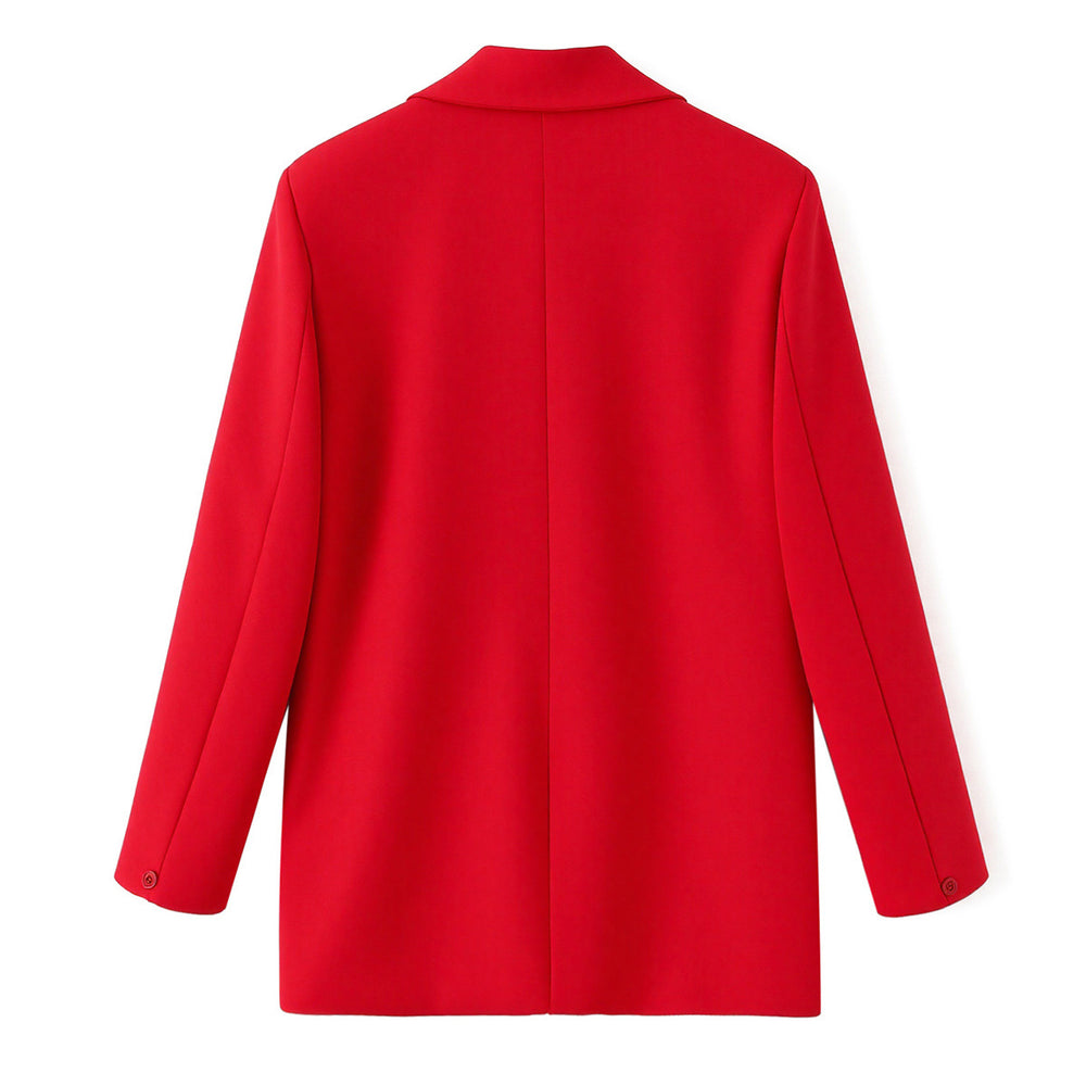 Damen Zweireihiger Blazer mit Herz‑Metalldetails und Pattentaschen Shop Nory