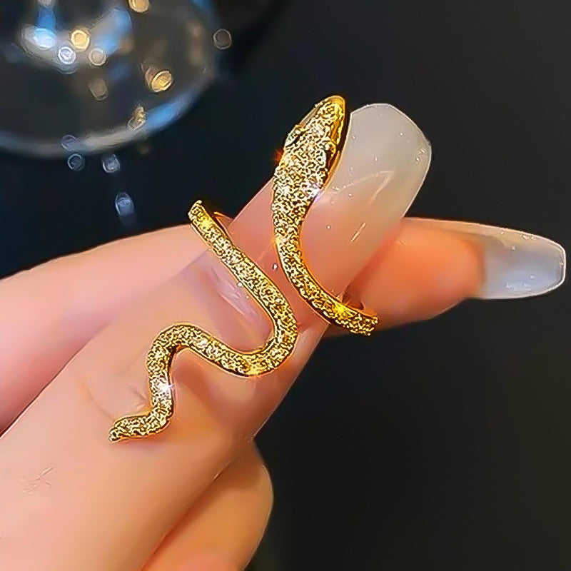 Damenring im kunstvollen Schlangendesign mit funkelnden Zirkonia Shop Nory