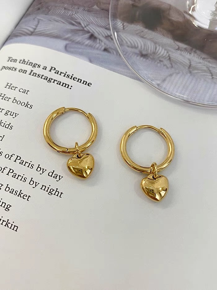 Damen Herz Charm Hoops Ohrringe Shop Nory