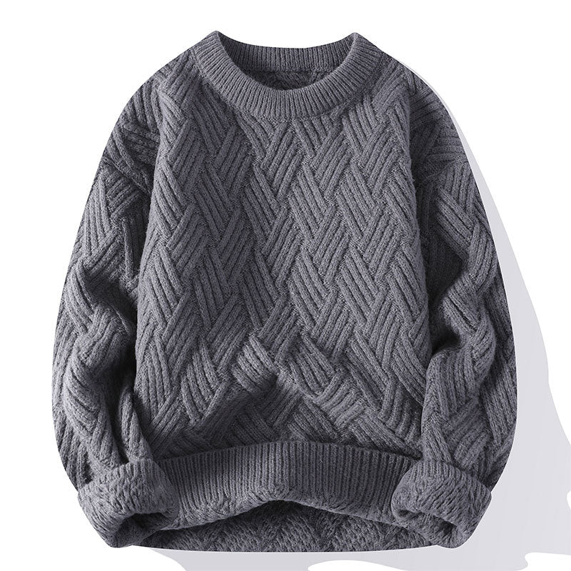 Damen grobgestrickter Oversize-Pullover mit Zopfmuster und elastischem Rippbund Shop Nory