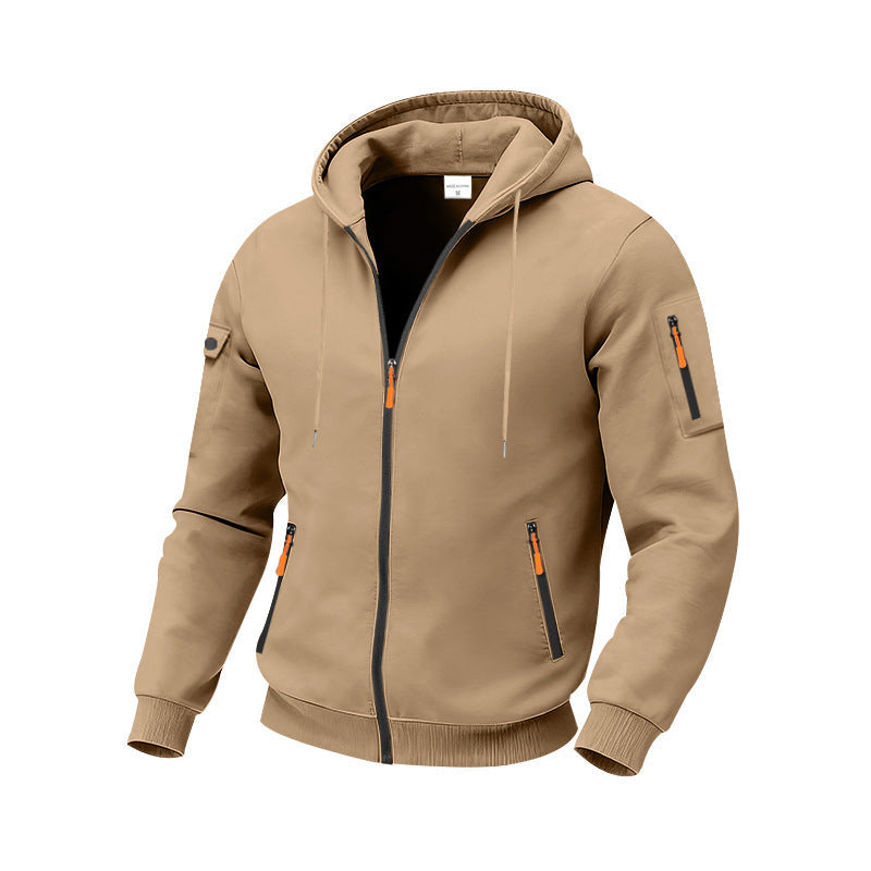 Herren funktionale Kapuzenjacke mit technischen Taschen