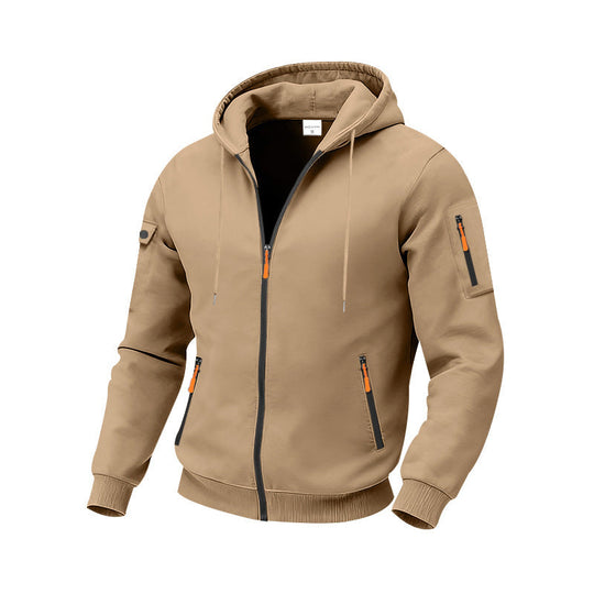 Herren funktionale Kapuzenjacke mit technischen Taschen