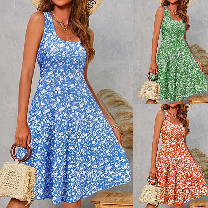 Damen Blumenmuster Sommerkleid