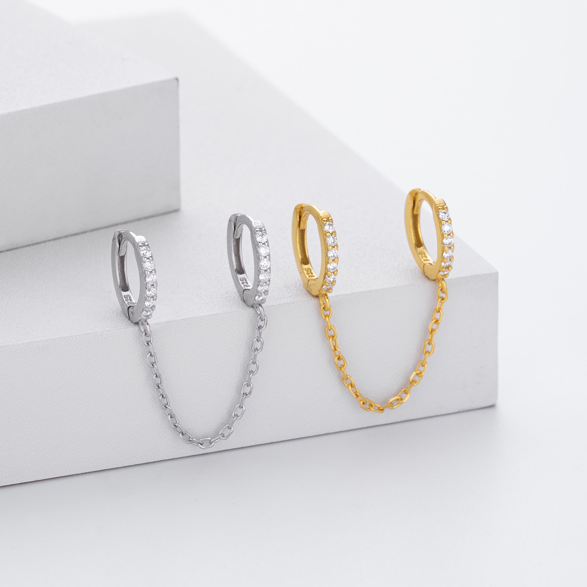 Damen Ohrringe mit elegantem Zirkon-Design aus hochwertigem 925 Sterling Silber Shop Nory