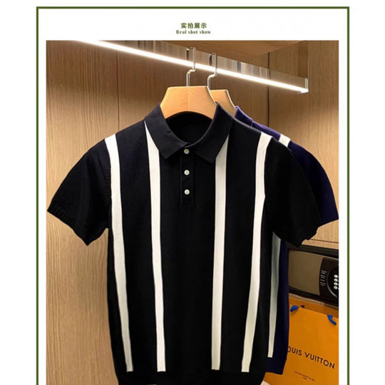 Herren Modisches Poloshirt mit Streifen Shop Nory