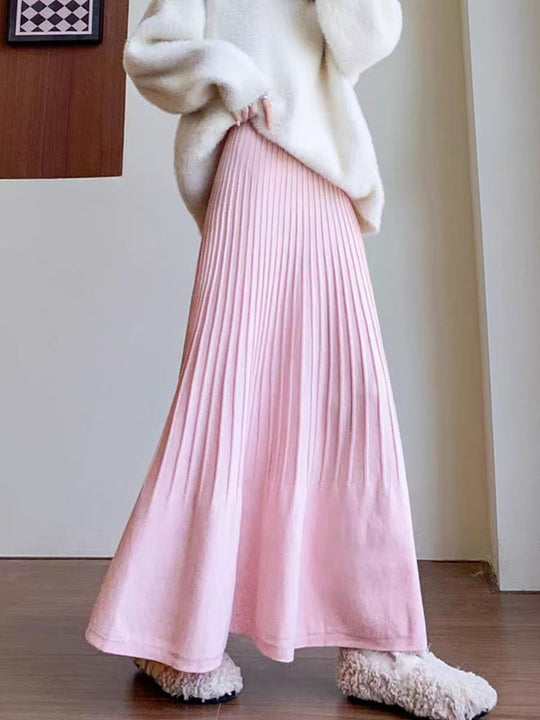 Damen eleganter Faltenrock mit hohem Bund