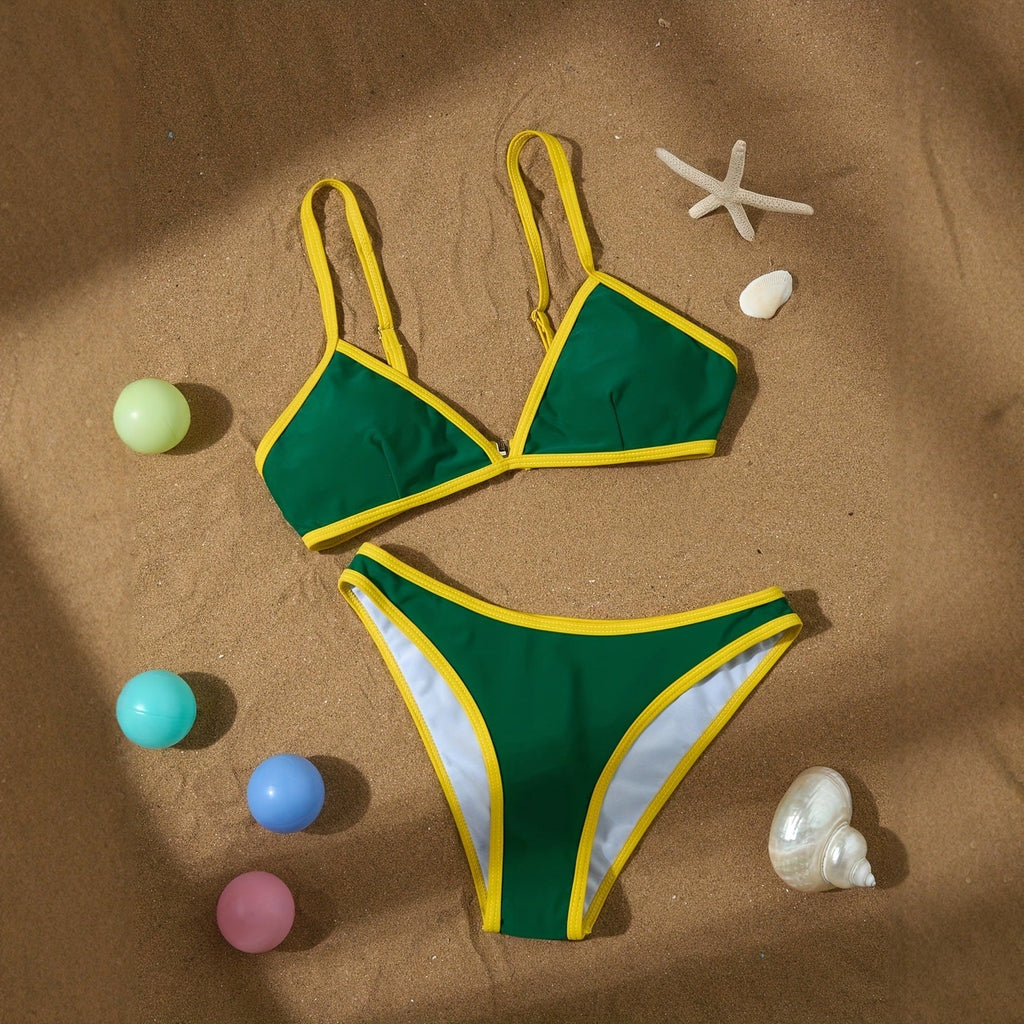 Damen Triangel-Bikini mit verstellbaren Trägern