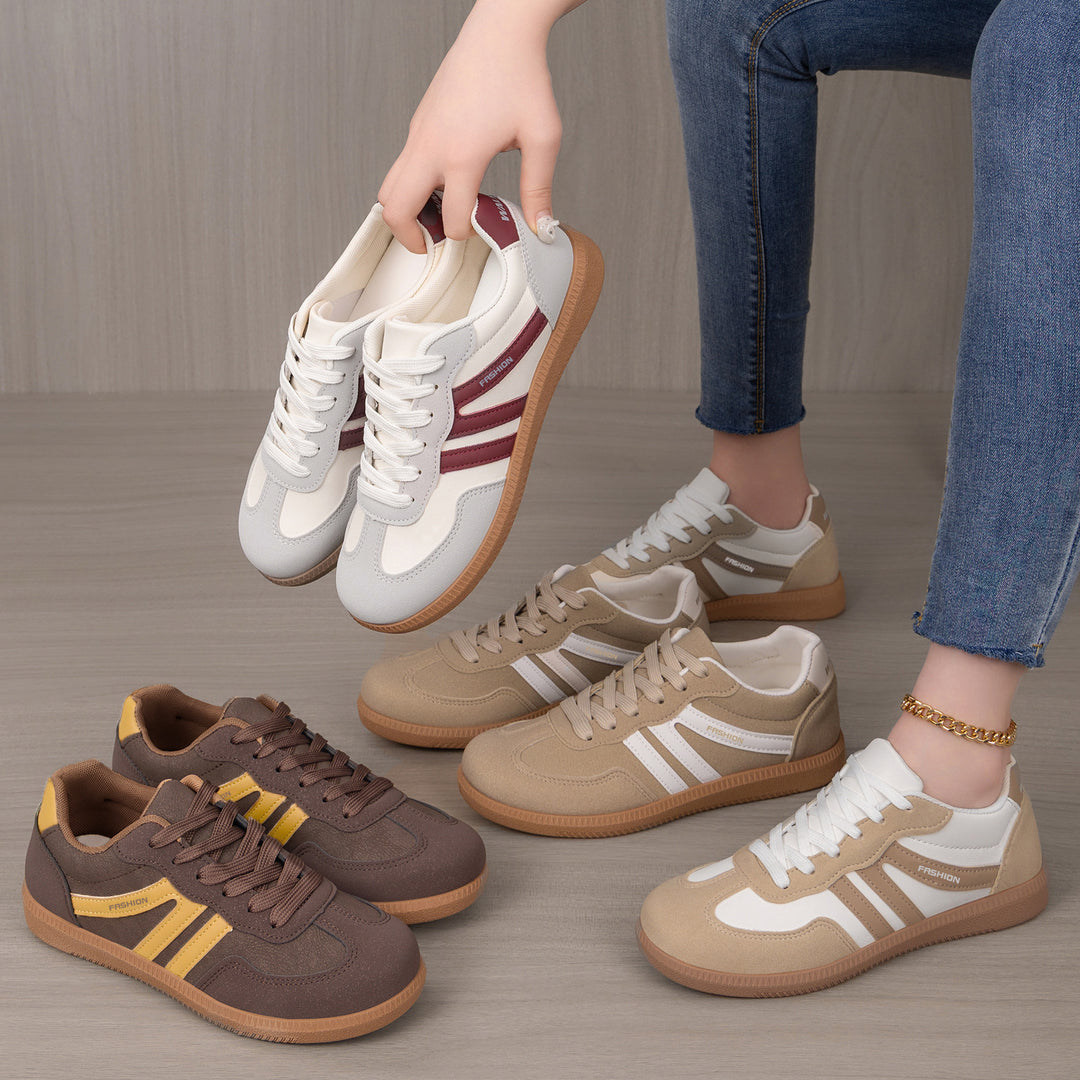 Damen nan retro-inspirierter Low-Top Sneaker mit Velours- und Synthetikbesatz Shop Nory