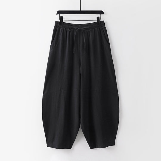 Damen Leichte Haremshose mit weitem Bein und elastischem Bund Shop Nory