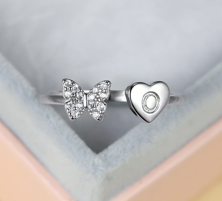 Damen Ring mit Schmetterlingsdesign und Herzmotiv Shop Nory