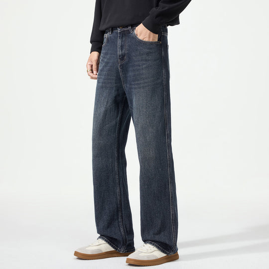 Herren Weitgeschnittene Denimjeans mit mittlerer Leibhöhe und Used-Optik Shop Nory