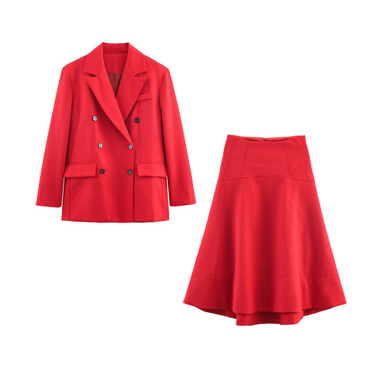 Damen Ausgestellter Midirock mit hoher Taille und Teilungsnähten Shop Nory