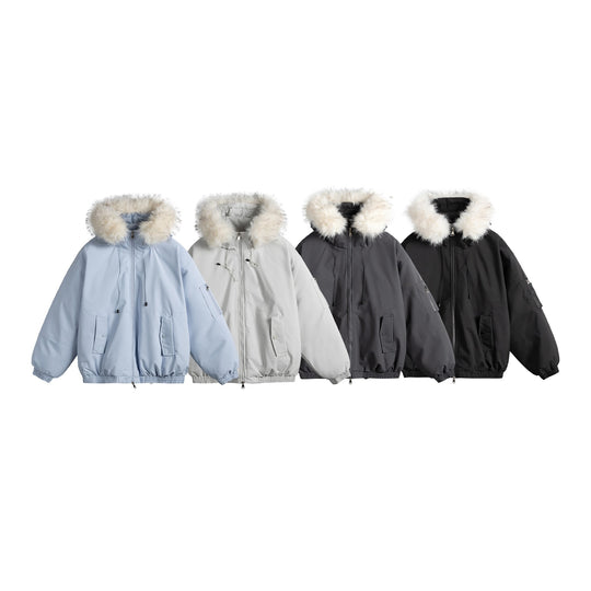 Damen Oversize-Parka im Bomberstil mit abnehmbarer Kunstfellkapuze Shop Nory