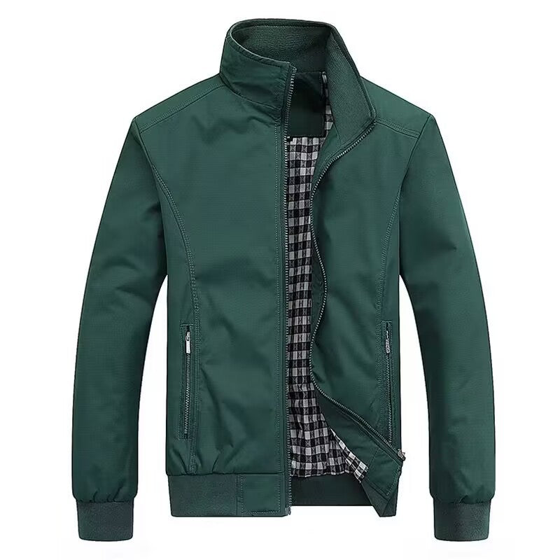 Herren Leichter Harrington-Blouson mit Stehkragen und kariertem Innenfutter Shop Nory