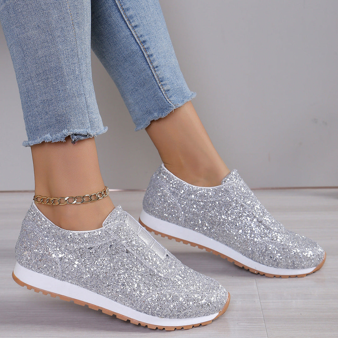 Damen Glitzernde Slip-On Sneakers mit komfortabler Sohle