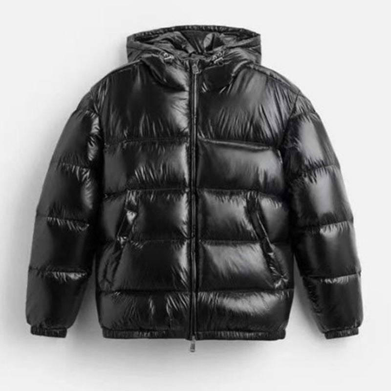 Herren nan steppte Kapuzenjacke mit glänzender Oberfläche, warmer Synthetikfüllung und Zweiwege-Reißverschluss Shop Nory