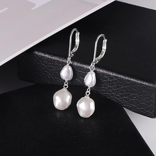 Damen Ohrhänger mit eleganten Süßwasserperlen Shop Nory