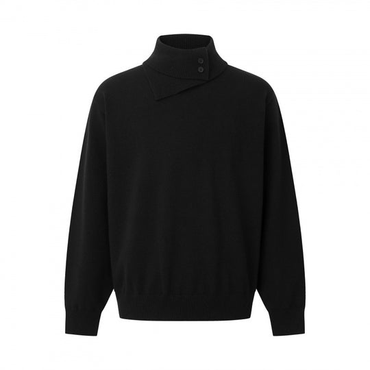 Unisex Boxy-Troyer mit asymmetrischem Schlauchkragen und Druckknopfleiste Shop Nory