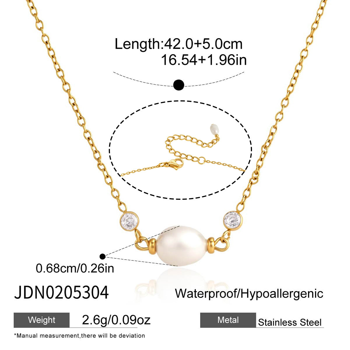 Damen elegante Halskette mit Perle und funkelnden Kristallen Shop Nory