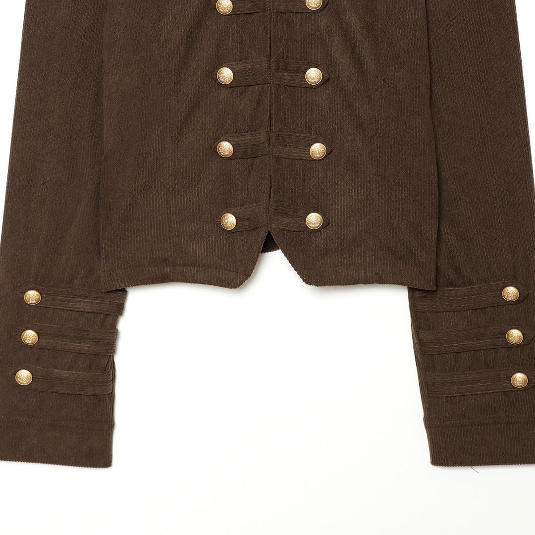 Damen Cropped Militärjacke mit Stehkragen, Epauletten und Zierknopfleiste Shop Nory