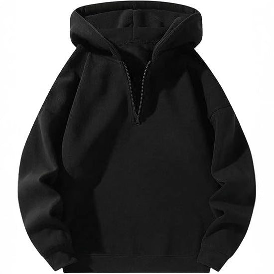 Herren sportlicher Kapuzenpullover mit halbem Reißverschluss