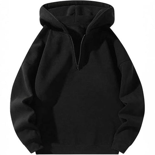 Herren sportlicher Kapuzenpullover mit halbem Reißverschluss