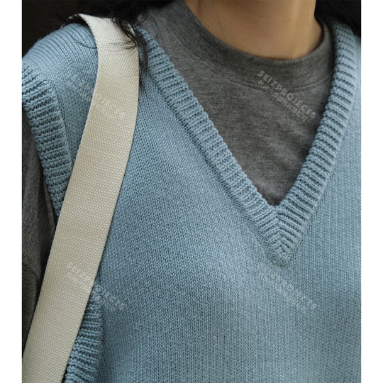 Damen Ärmellose Strickweste im Boxy‑Cut mit tiefem V‑Ausschnitt und geripptem Saum Shop Nory